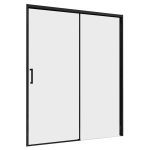 Душевая дверь Abber Komfort стекло прозрачное 130х200 см профиль черный 8 мм раздвижная (AG93130B)