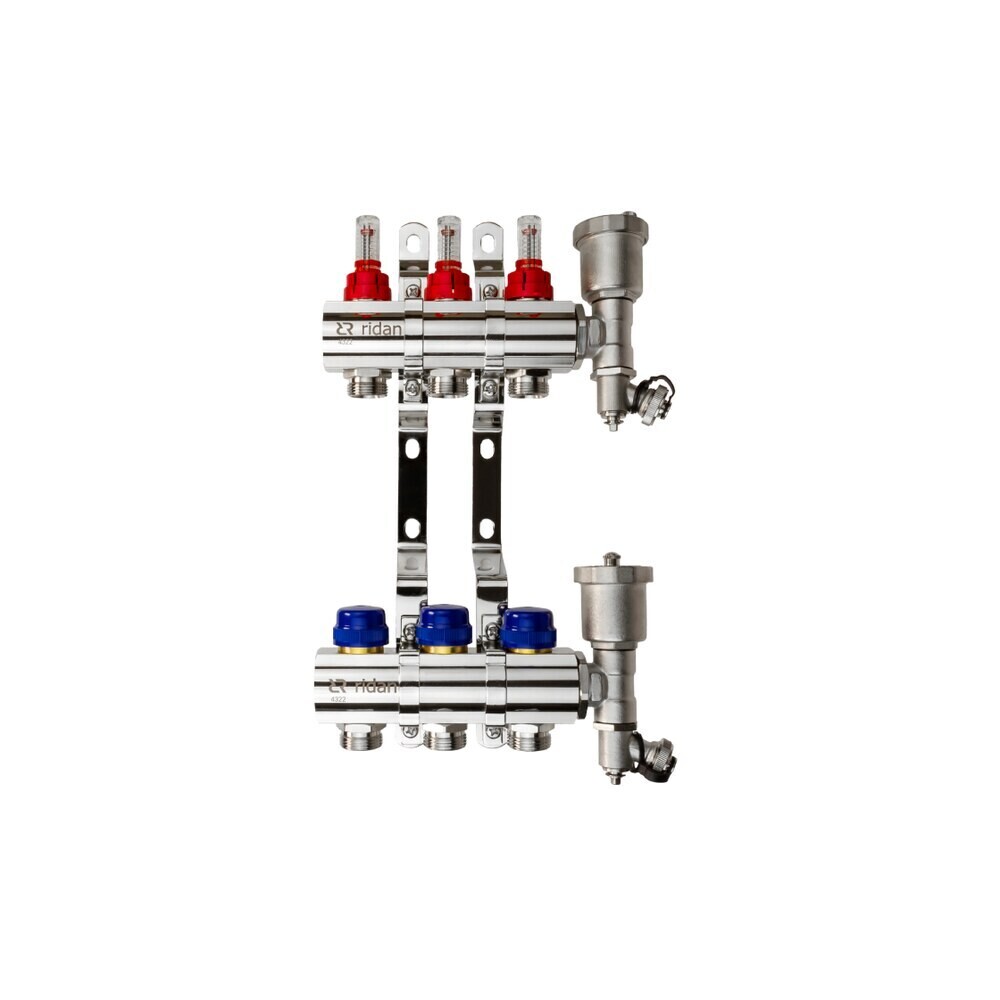 original-1010.jpg Коллекторная группа с расходомерами Ридан FHF-9RF 1 ВР(г) х 9 выходов 3/4 НР(ш) ЕК х 1 ВР(г) — изображение 1