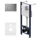 Инсталляция AM.PM Pro L для подвесного унитаза с кнопкой никель со звукоизоляцией (I012704.9031)