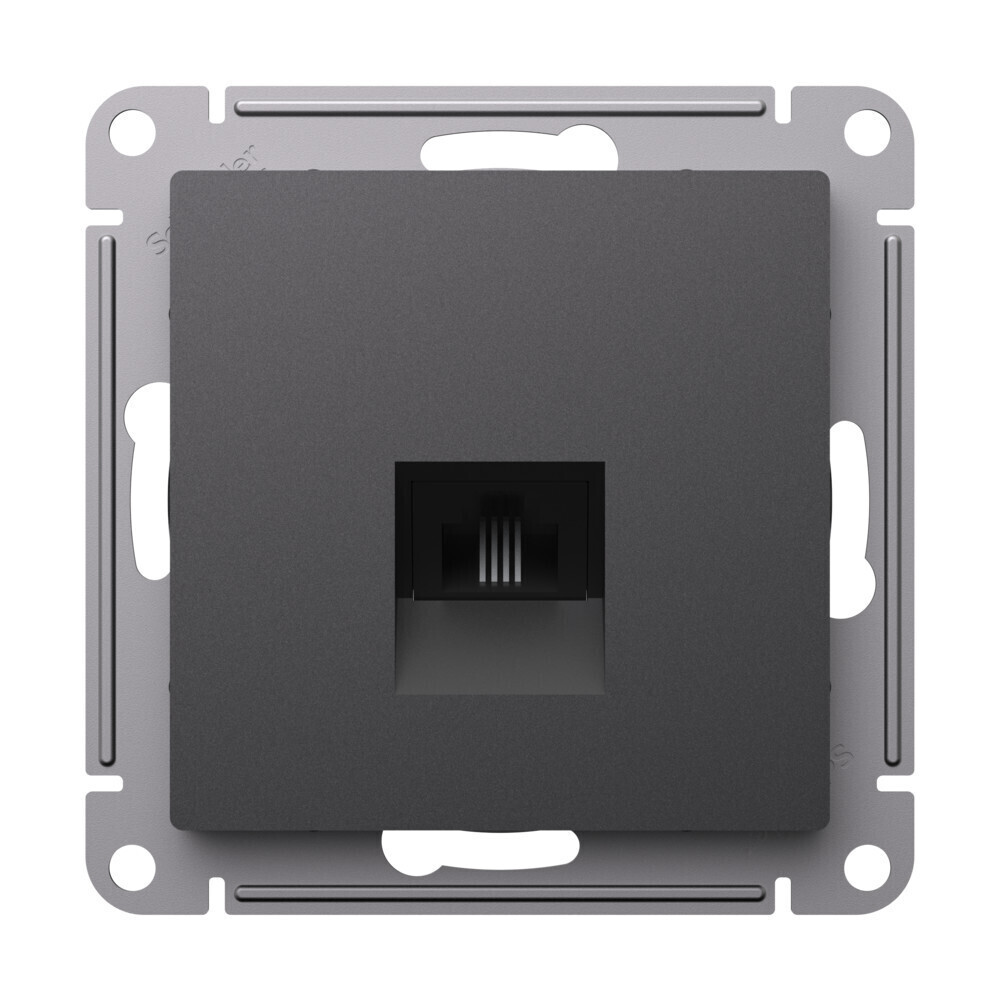 original-10737.jpg Розетка телефонная Systeme Electric AtlasDesign встраиваемая базальт RJ11 (ATN001481) — изображение 1