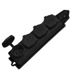 Розетка штепсельная UNIVersal четверная с заземлением IP44 черная