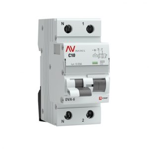 Автомат дифференциальный EKF Averes DVA-6 10А 1P+N тип AC 30 мА 6 кА (rcbo6-1pn-10C-30-ac-av)