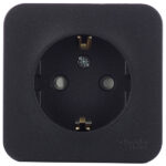 Розетка Systeme Electric Blanca накладная антрацит со шторками (BLNRA011116)