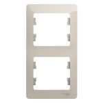 Рамка Systeme Electric Glossa двухместная молочная (GSL000906)