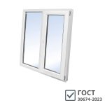 Пластиковое окно VEKA Softline 70 1160х1000 мм 2 створки левая глухая правая поворотно-откидная двухкамерное с энергосбережением