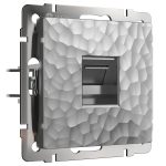 Розетка компьютерная Werkel встраиваемая серебряная RJ45 (a052071)