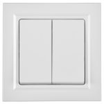 Выключатель IEK Brite ВСР10-2-0-БрБ двухклавишный встраиваемый белый (BR-V20-0-10-K01-F)