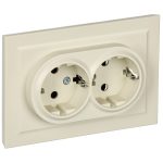 Розетка IEK Brite РСш12-3-БрКр встраиваемая бежевая со шторками (BR-R24-16-K10-F)