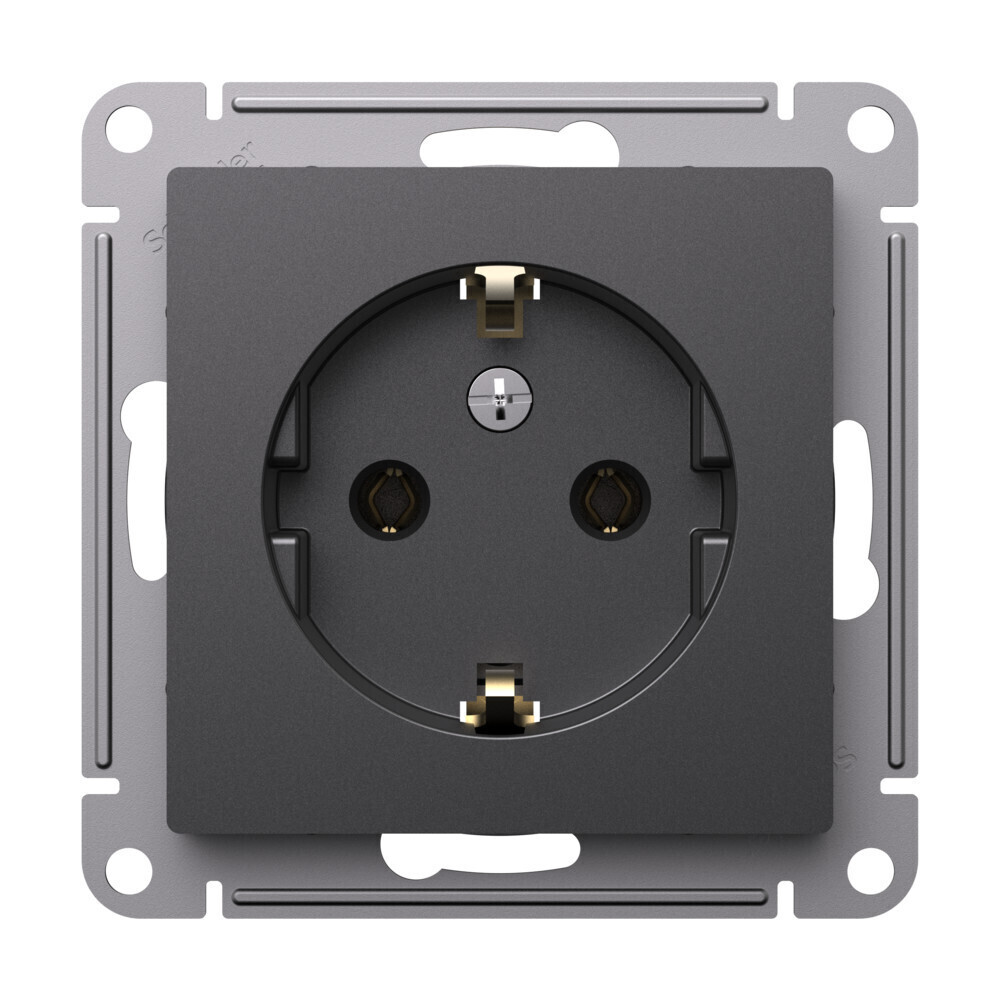 original-12128.jpg Розетка Systeme Electric AtlasDesign встраиваемая базальт (ATN001443) — изображение 1