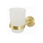 Стакан для ванной Zenfort 23584 с держателем стекло матовый/металл золото (102055)