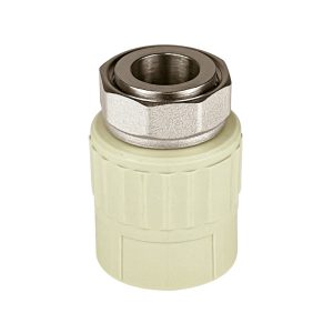 Муфта полипропиленовая Valfex с накидной гайкой 20 мм х 3/4 ВР(г) серая (10139120Г)