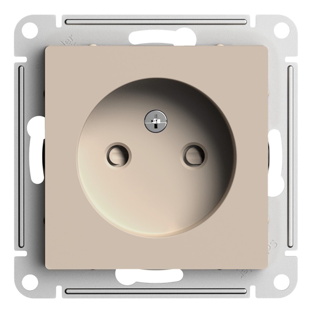 original-12318.jpg Розетка Systeme Electric AtlasDesign встраиваемая песочная со шторками (ATN001249) — изображение 1