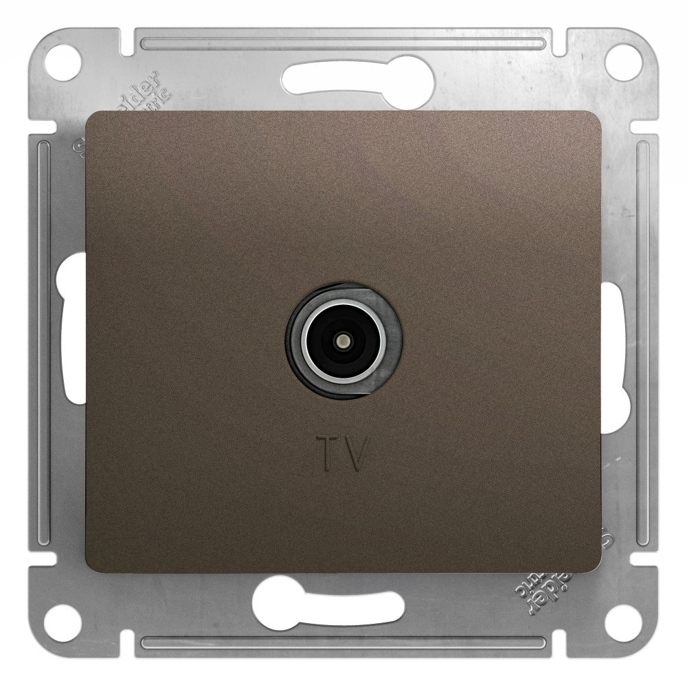 original-12472.jpg Розетка телевизионная Systeme Electric Glossa встраиваемая шоколад (GSL000893) — изображение 1