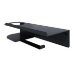 Держатель для туалетной бумаги Ulitka Unit с полкой с держателем освежителя воздуха металл черный (74104470)