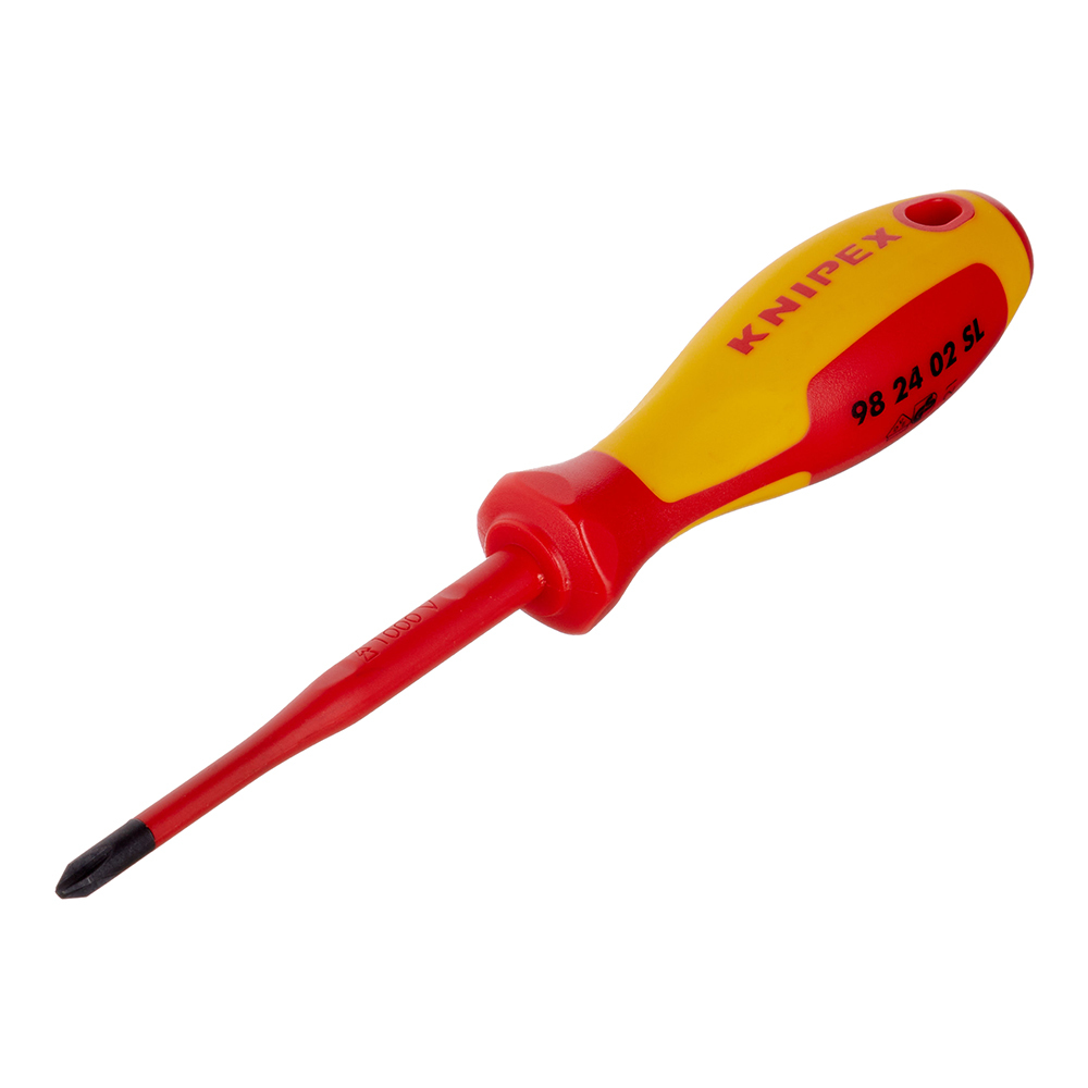 original-12672.jpg Отвертка диэлектрическая крестовая 212 мм 1000 В Knipex (KN-982402SL) PH2 — изображение 1