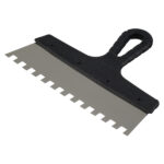 Шпатель зубчатый 250х10 мм с пластиковой ручкой (131151)