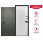 Дверь входная Ferroni Smart 1 левая сатин зеленый - эмалит белый 960х2050 мм с электронным замком