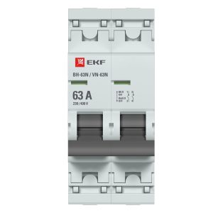 Выключатель нагрузки EKF PROxima ВН-63N 2Р 63А 230 В на DIN-рейку (S63263)