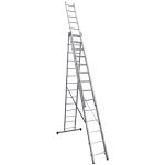 Лестница алюминиевая трансформер трехсекционная 14 ступеней Новая высота бытовая