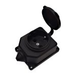 Розетка штепсельная UNIVersal одинарная с заземлением IP44 настенная черная