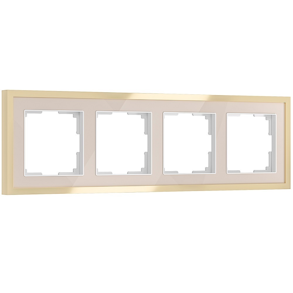 original-13448.jpg Рамка Werkel Baguette четырехместная айвори/латунь (a062783) — изображение 1