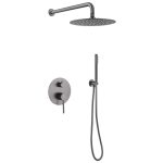 Душевая система Abber Emotion встраиваемая с верхним душем с лейкой со смесителем никель (AF8818NG)