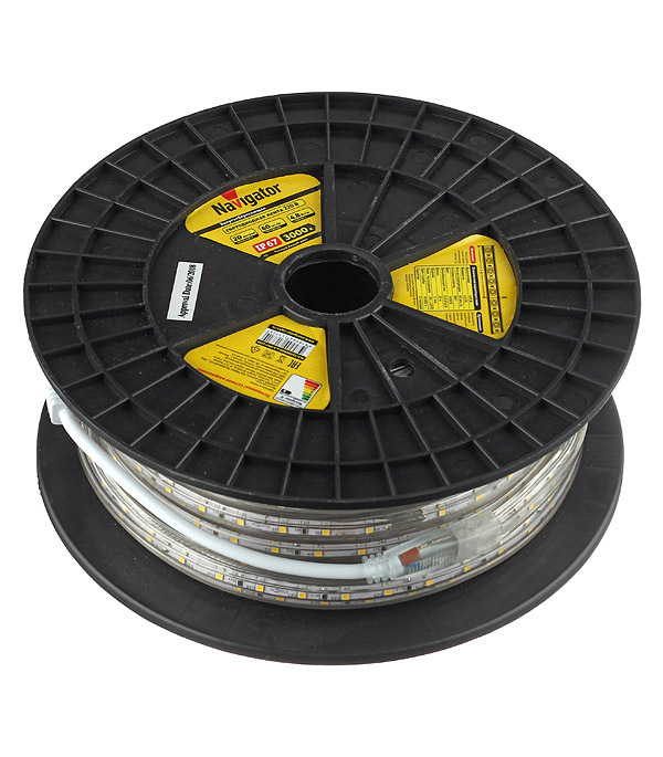 original-13673.jpg Лента светодиодная SMD 3528 3000К 220 В 4,8 Вт/м 20 м IP67 Navigator (14512) — изображение 1