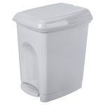 Контейнер для мусора БытПласт с крышкой 7 л пластик серый с педалью