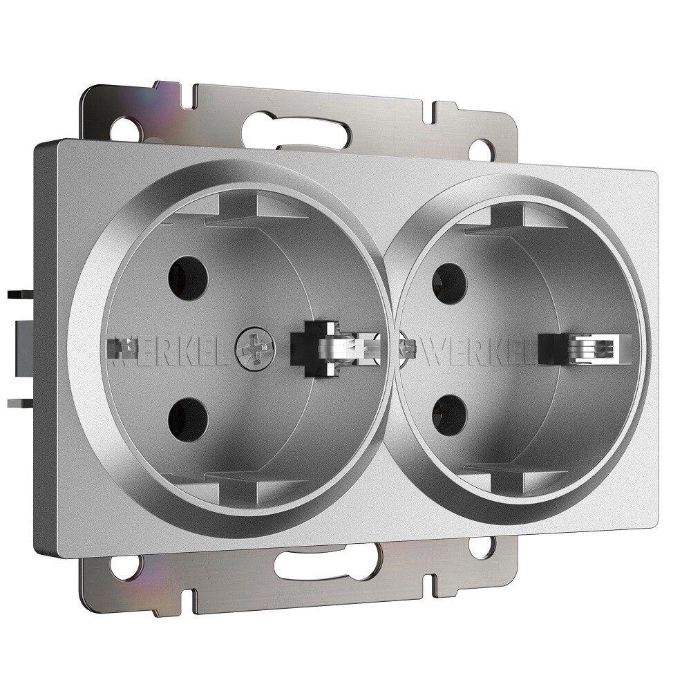 original-1369.jpg Розетка Werkel встраиваемая серебряная матовая (a063619) — изображение 1