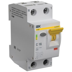 Устройство защиты от дугового пробоя IEK Karat УЗДП 1P+N 16А 230 В на DIN-рейку с автоматическим выключателем (KA-DP11-1-016-C)