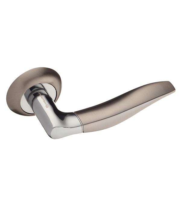 original-14280.jpg Ручка дверная Palladium City A Domino SN/CP круглая розетка матовый никель/хром — изображение 1