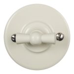 Выключатель Bironi Лизетта одноклавишный накладной слоновая кость ретро (B1-201-211)