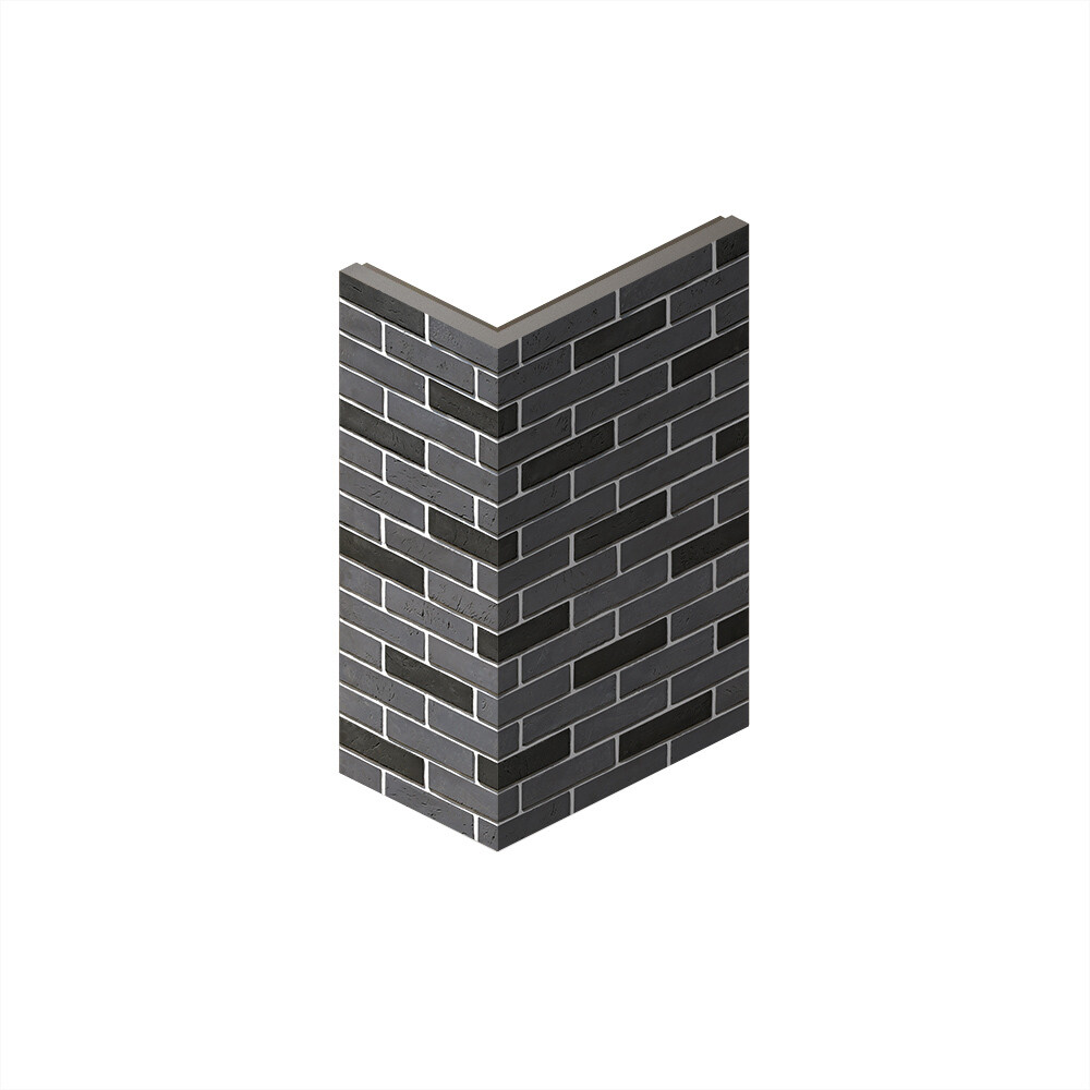 original-14366.jpg Искусственный камень угловой White Hills Терамо Брик черный (18 шт.=1,21 пог.м) — изображение 1