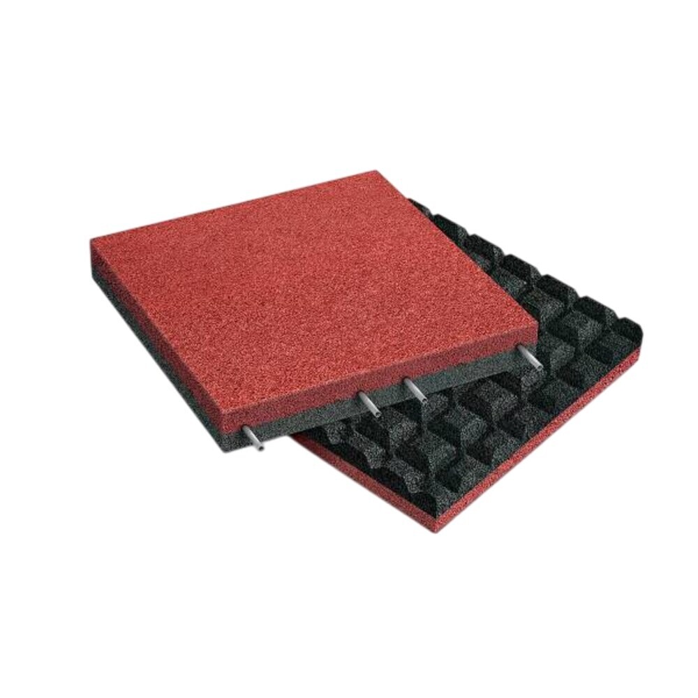 original-14464.jpg Плитка резиновая с рельефным основанием Sporto 500х500х30 мм красная — изображение 1