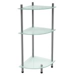 Полка для ванной WasserKraft угловая трехъярусная напольная 280х685х280 мм никель хром (K-4133)