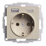 Розетка USB Systeme Electric AtlasDesign встраиваемая песочная USB-A/ Type-C (ATN001232)