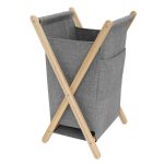 Корзина для белья WasserKraft Nau 420х410х650 мм 112 л складная серая (WB-772-L)