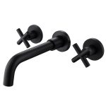 Смеситель для раковины встраиваемый Abber Wasser Kreis черный двухвентильный (AF81121B)