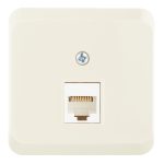 Розетка компьютерная Systeme Electric Этюд накладная кремовая (KOMA-001K)