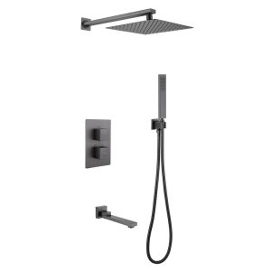 Душевая система Abber Daheim встраиваемая с верхним душем с лейкой со смесителем никель (AF8250NG)