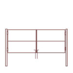 Ворота распашные каркас со столбами 3х1,5 м красно-коричневые