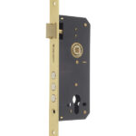 Замок врезной Palladium 2000 PB универсальный с цилиндром латунь 5 ключей