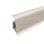 Плинтус ПВХ напольный Ideal Классик 55 мм ясень 2200 мм с кабель-каналом