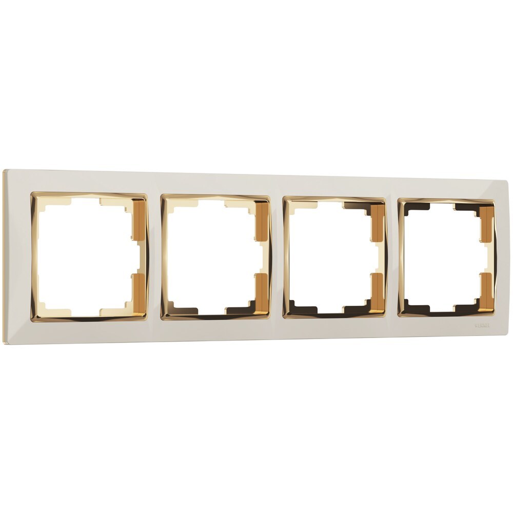 original-16809.jpg Рамка Werkel Snabb четырехместная слоновая кость/золото (a051658) — изображение 1
