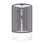 Душевая кабина Domani-Spa Simple 90х90х218 см стекло прозрачное 4 мм с высоким поддоном полукруг