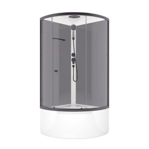 Душевая кабина Domani-Spa Simple 90х90х218 см стекло прозрачное 4 мм с высоким поддоном полукруг