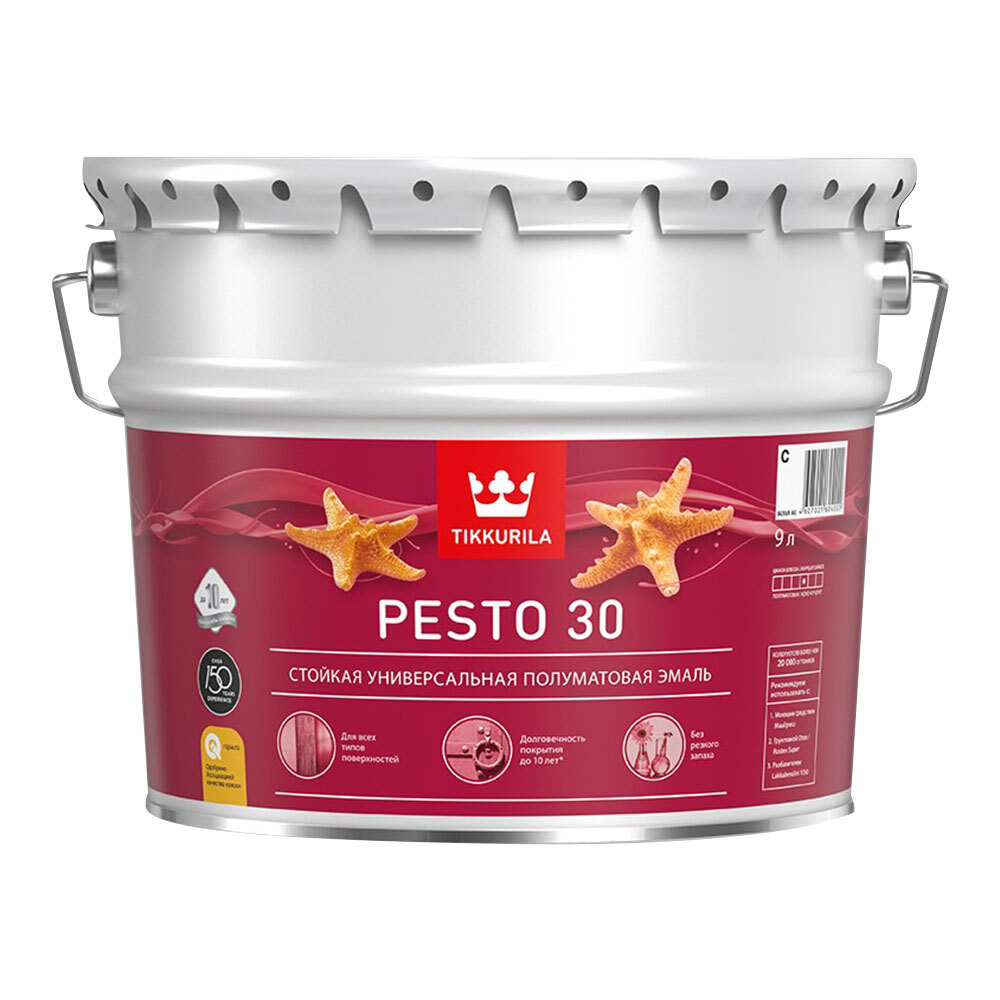 original-17269.jpg Эмаль алкидная Tikkurila/Tikkivala Pesto 30 база С полуматовая 9 л — изображение 1