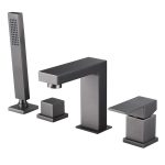 Смеситель на борт ванны Abber Daheim никель однорычажный с лейкой (AF8213NG)