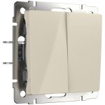 Переключатель Werkel двухклавишный встраиваемый слоновая кость (a058434)