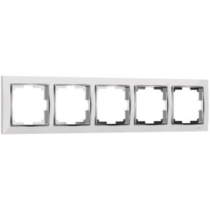 Рамка Werkel Snabb пятиместная хром/белая (a051665)
